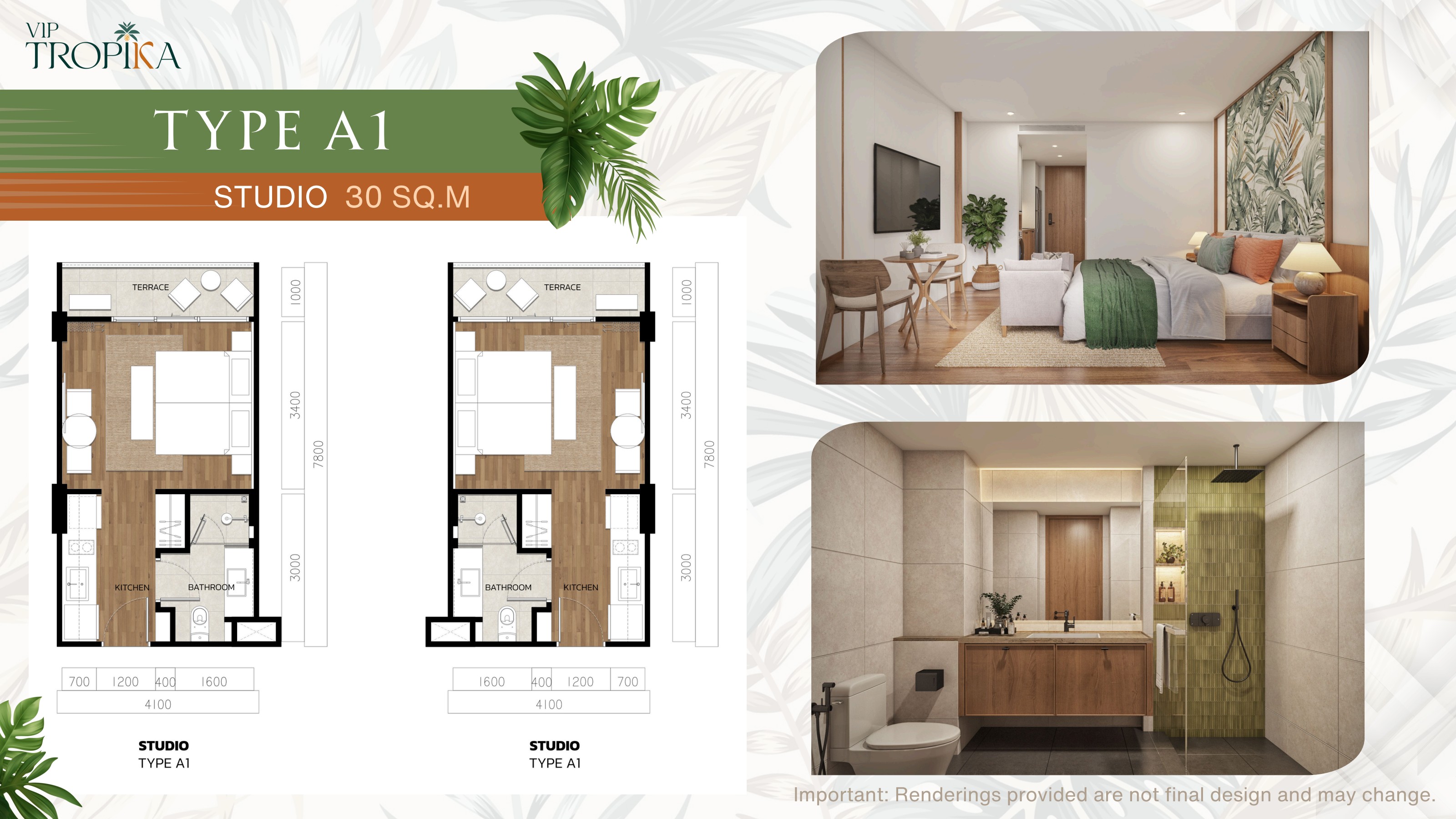 Floor plan Type A1 — Studio