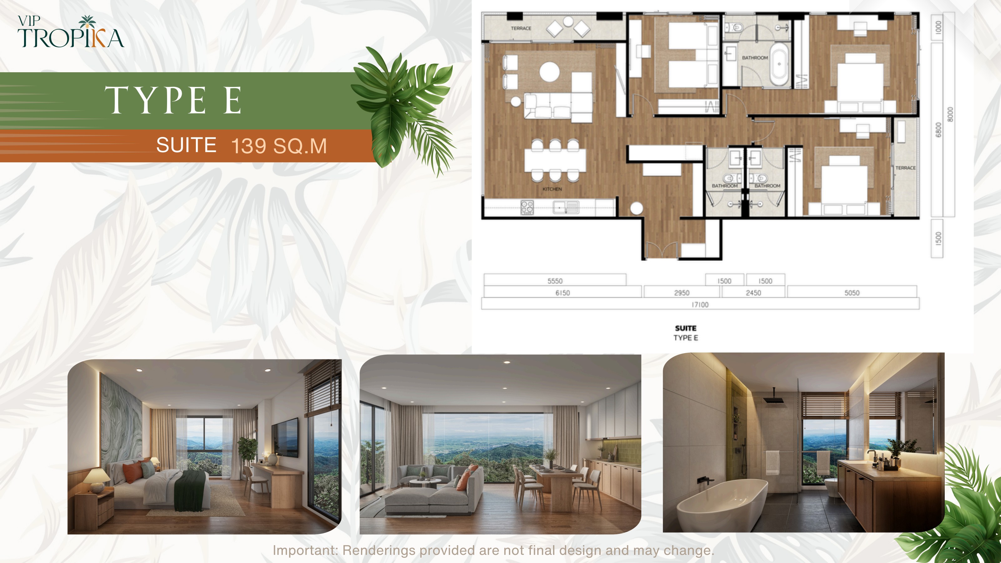 Floor plan Type E — Suite